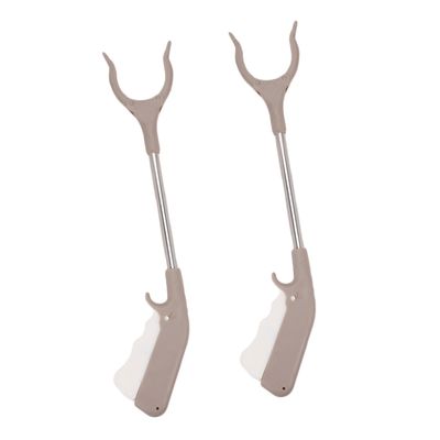 Angoily 2pcs Reaching Wheelchair Tongs Gardening Heavy Handle Clip Reacher Fire Use Oven Foldable Steel Cleaning Home Grabber Extension Coal Garbage Metal Assist Rubbish Arm