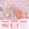 COQOFA 100 Pcs Pink Star 5"X11" Gift Wrap Cello Cellophane Treat Bags Clear Candy Cookie Goodie Storage Bags with Twist Ties for Baby Shower, Gender Reveal, Birthday, Wedding, Party Decorations (Pink) view 3