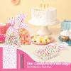 COQOFA 100 Pcs Pink Star 5"X11" Gift Wrap Cello Cellophane Treat Bags Clear Candy Cookie Goodie Storage Bags with Twist Ties for Baby Shower, Gender Reveal, Birthday, Wedding, Party Decorations (Pink) view 4