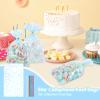 COQOFA 100 Pcs Blue Star 5"X11" Gift Wrap Cello Cellophane Treat Bags Clear Candy Cookie Plastic Poly Goodie Storage Bags with Twist Ties for Baby Shower, Gender Reveal, Birthday view 4