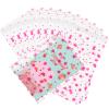 COQOFA 100 Pcs Star Printed Sealable Gift Wrap Cello Cellophane Bags Self sealing Adhensive Treat Bags Party Favor bags (4x6inch, Pink) view 1