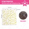 COQOFA 100 Pcs Star Printed Sealable Gift Wrap Cello Cellophane Bags Self sealing Adhensive Treat Bags Party Favor bags (4x4inch, Gold) view 2