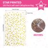 COQOFA 100 Pcs Star Printed Sealable Gift Wrap Cello Cellophane Bags Self sealing Adhensive Treat Bags Party Favor bags (7x10inch, Gold) view 2
