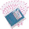 COQOFA 100 Pcs Star Printed Sealable Gift Wrap Cello Cellophane Bags Self sealing Adhensive Treat Bags Party Favor bags (7x10inch, Pink) view 1