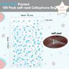 COQOFA 100 Pcs 5x7 In Star Self-Sealing Cellophane Treat Bags, Clear Cookie Bags Candy Bags Resealable Cellophane Gift Bags Goodie Bags Plastic Party Favor Bags for Wedding,Birthday,Baby Shower (Blue) view 2