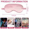 2Pack Silk Sleep Mask,IEKEODI Eye Mask for Sleeping,Elastic Blackout Eye Mask & Blindfold for Full Night's Sleep,Travel and Nap(Black+Pink) view 2
