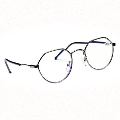 FREAZE Intelligent Multifocus Reading Glasses Progressive Lens Eyeglasses Metal Frame Readers (Black/Gold/Grey) 1.0-3.5 Unisex (Color : G, Size : +1.0)
