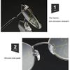 FREAZE Intelligent Multifocus Reading Glasses Progressive Lens Eyeglasses Metal Frame Readers (Black/Gold/Grey) 1.0-3.5 Unisex (Color : G, Size : +1.0) view 3
