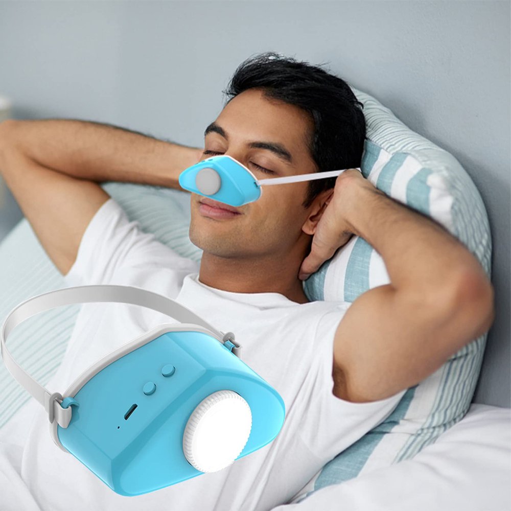Doodran Stop Snoring Devices That Work for Men Women Smart Electric Snore Stopper Atomized Stop Snoring Rhinitis Improve Sleep Breathing Comfortable Liquid Moisturizing,Blue