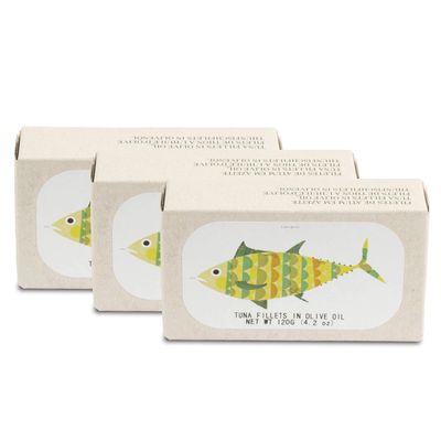 Canned Tuna Fillets in Olive Oil by Jose Gourmet, Wild Caught Portuguese Tuna, Canned Fish in Olive Oil, Omega 3, Fair Trade, 125g Can, Pack of 3