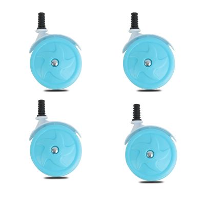WYI Baby Walker Big Wheels Replacement, Set of 4, Baby Walker Accessories, Plastic Wheels Casters (10mm, Blue)
