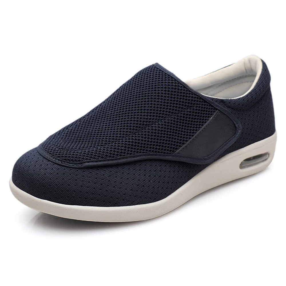 YIGATE Mens Womens Diabetic Slippers, Adjustable Edema Swollen Shoes Lightweight Extra Wide Orthopaedic Shoes Breathable Elder Shoes,Blue,12
