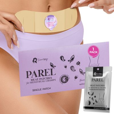 Herbal Period Heat Patches, Tailored for Low-Normal Flow (1 Pc)  8hr Long-Lasting, Drug-Free Heating Patch for Menstrual Cramps, Bloating & Back Discomfort  Skin-Safe, Strong Hold, On-The-Go Relief