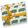 Yellow Green Recycling Garbage Truck Gift Wrap Thick Wrapping Paper Trash Man Theme Birthday Party Decor (12 foot x 30 inch roll) view 3