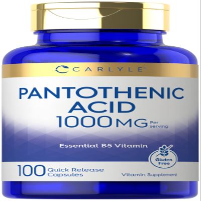 Carlyle Pantothenic Acid | 1000mg | 100 Capsules | Essential B5 Vitamin | Non-GMO, Gluten Free Supplement