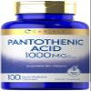 Carlyle Pantothenic Acid | 1000mg | 100 Capsules | Essential B5 Vitamin | Non-GMO, Gluten Free Supplement view 1