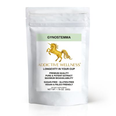 Addictive Wellness Gynostemma Leaf Extract Powder - Pure & Potent Jiaogulan Adaptogen for Energy, 1 Packet