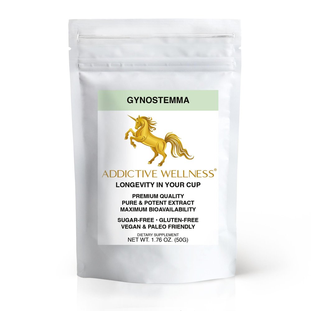 Addictive Wellness Gynostemma Leaf Extract Powder - Pure & Potent Jiaogulan Adaptogen for Energy, 1 Packet
