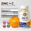 KAL Zinc Plus C, Instant Dissolve Vitamin C and Zinc, Cellular Function and Immune Support, Optimal Absorption, Natural Tangerine Flavor, 60-Day Money-Back Guarantee, 90 Servings, 90 Micro Tablets view 2
