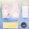 50pcs Easter Rabbit Cellophane Bags with Pink Bunny Greeting Cards Easter Goodie Bags Self Adhesive Clear Candy Cookie Poly Gift Bags with Transparent Stickers for Party Favor view 2