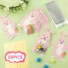 50pcs Easter Rabbit Cellophane Bags with Pink Bunny Greeting Cards Easter Goodie Bags Self Adhesive Clear Candy Cookie Poly Gift Bags with Transparent Stickers for Party Favor view 3