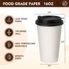YEEHAW 100 Pack 16 oz Disposable Coffee Cups with Lids, Heat & Leak-proof Paper Cups, to Go Coffee Cups for Hot & Cold Beverage view 2