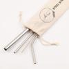 Stainless Steel Straws Set with Cleaner Brush - 3 Reusable Straws, 1 Cleaner Brush, and a Convenient Carry Bag - Eco-Friendly and Durable view 1