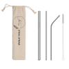 Stainless Steel Straws Set with Cleaner Brush - 3 Reusable Straws, 1 Cleaner Brush, and a Convenient Carry Bag - Eco-Friendly and Durable view 2