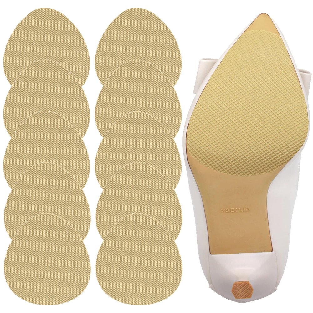 BHXANZOU Shoe Grips on Bottom of Shoes,Non-Slip Shoe Pads & Grips - Self-Adhesive Sole Protectors for Shoes and Heels,Sole Guard to Protect & Restore Shoe Soles3.5"x2.5",Yellow 10Pcs