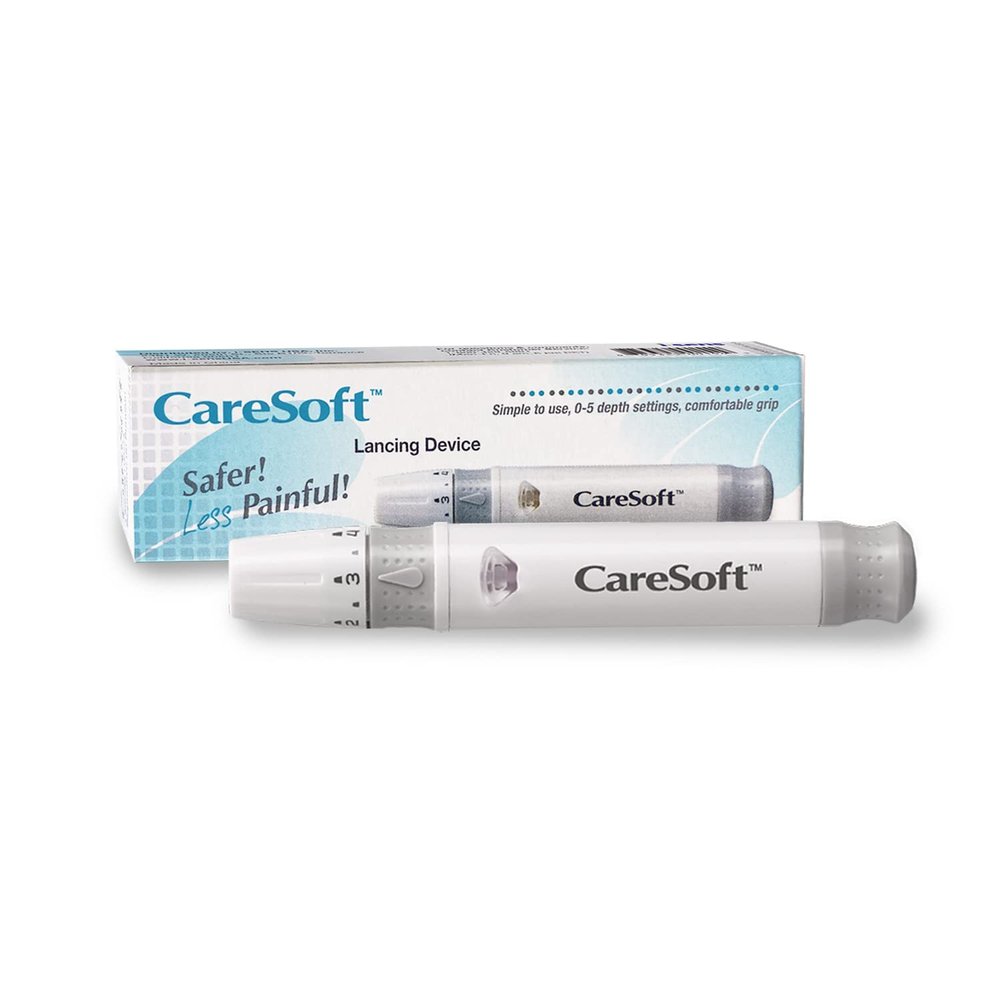 CareSoft Lancing Device - Compatible with CareSens Blood Glucose Monitoring Kit, Lancets and Most (Round/Universal) Diabetic Lancets