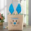 Personalization Universe Personalized Blue Bunny Face Burlap Easter Treat Bag  Custom Kids Easter Gift  Children's Rustic Holiday Bag view 3
