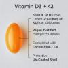 Sports Research Vitamin D3 K2 with 5000iu of Plant-Based D3 & 100mcg of Vitamin K2 as MK-7, Non-GMO Verified & Vegan Certified - 160 Liquid Softgels view 2