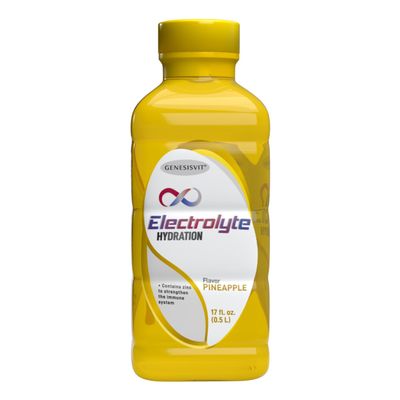 ALFA VITAMINS GenesisVit Electrolyte Solution, Hydration Drink with Electrolytes for Optimal Wellness, Pineapple Flavor, Supports Hydration & Immune Health, 12 Bottles, 16.9 FL OZ Each, 12 Pack