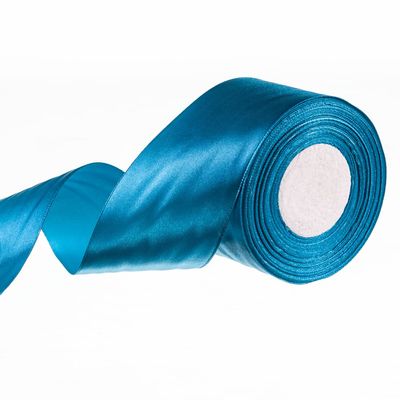 Blue Ribbons for Crafts Gift Ribbon Satin Solid Ribbon Roll (Turquoise)