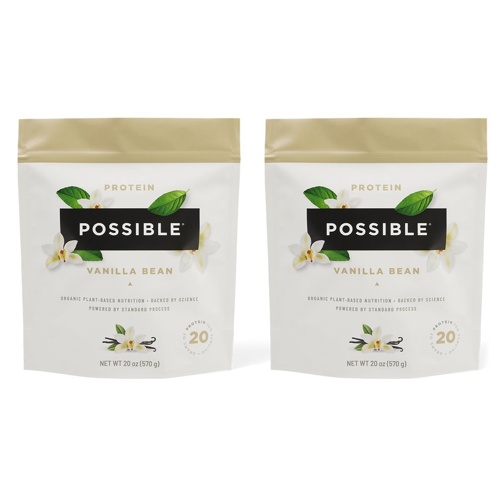 Possible Protein Powder - Muscle Growth & Recovery Support - Plant-Based Protein - Essential Amino Acids & BCAAs - Vegan, Gluten-Free & USDA Organic - Vanilla, 1.25 Pound (Pack of 2)