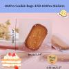 YVPSI Self Adhesive Cookie Bags Clear Cellophane Treat Bags with Seal Thank You Labels for Packaging Candy Bakery Snacks Gift Giving Party Favor(White Polka Dot) (white dot) view 2