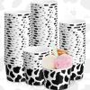50 Pcs 9 oz Cow Print Ice Cream Cups Disposable Bowls Bulk Paper Soup Cup Cow Themed Food Container for Snack Dessert Animal Fruit Party Supplies Serving Summer Picnic Birthday Farm Favor Decorations view 1