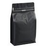 Black Coffee Bags with Valve (Pack of 100, 16oz/1 lb Size) - High Barrier Aluminum Foil - Flat Bottom Coffee Pouches with Rsealable Zipper & Easy Open Tape view 1