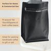 Black Coffee Bags with Valve (Pack of 100, 16oz/1 lb Size) - High Barrier Aluminum Foil - Flat Bottom Coffee Pouches with Rsealable Zipper & Easy Open Tape view 4