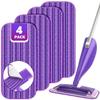 Reusable Mop Pads Compatible with Swiffer Wet Jet, Wet Jet Pads Refills for Swiffer Mop, 4 Pack Microfiber Replacement Pads for Hardwood Floor Cleaning, Dry Wet Mopping Cloths for 12" Wet Jet Refill view 1