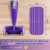 Reusable Mop Pads Compatible with Swiffer Wet Jet, Wet Jet Pads Refills for Swiffer Mop, 4 Pack Microfiber Replacement Pads for Hardwood Floor Cleaning, Dry Wet Mopping Cloths for 12" Wet Jet Refill view 2