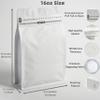16oz 50pcs Wihite Coffee Bags with High Barrier Aluminum Foil Liner, Resealable Coffee Pouches with Degassing Valve, Ziplock Food Storage Bags with Pull Tape, 16oz/1lb/500gram view 3