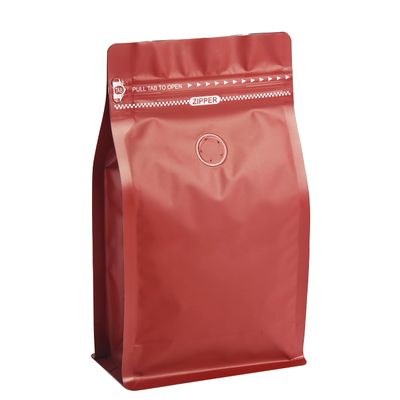 100 Count 12oz Red Coffee Bags with Aluminum Foil Liner, High Barrier Coffee Pouches with Degassing Valve, Ziplock Food Storage Bags with Pull Tape, Pack of 100, 12oz/0.75lb/340gram