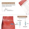 100 Count 12oz Red Coffee Bags with Aluminum Foil Liner, High Barrier Coffee Pouches with Degassing Valve, Ziplock Food Storage Bags with Pull Tape, Pack of 100, 12oz/0.75lb/340gram view 4