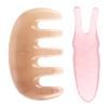 Healifty Resin Massage Comb 2Pcs - Guasha Scalp Comb, Handheld Gua Sha Scraping Massage Tool for Head Caring, Relax (Pink) view 1