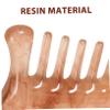 Healifty Resin Massage Comb 2Pcs - Guasha Scalp Comb, Handheld Gua Sha Scraping Massage Tool for Head Caring, Relax (Yellow + Coffee) view 4
