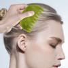 Healifty Jade Comb Scalp Massager - Fine Tooth Jade Scalp Comb for Hair Massage Tools and Spa Therapy - Handheld Gua Sha Tool for Relaxation and Buildup Removal 3.54X2.28X0.11In view 3