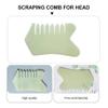 Healifty Jade Comb Scalp Massager - Natural Green Jade Hair Massager Comb for Head Massage and Relaxation with Smooth Edges Ergonomic Design 3.93X2.40X0.23In view 4