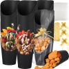 Sabary 100 Sets Disposable Charcuterie Cups, 14 oz Snack Cups with Clear Treat Bags + Wrapping Pull Bow (100) for Halloween, Mexican Festival, Mardi Gras, Mother's Day Party Favor(Black) view 1