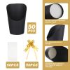 Sabary 100 Sets Disposable Charcuterie Cups, 14 oz Snack Cups with Clear Treat Bags + Wrapping Pull Bow (100) for Halloween, Mexican Festival, Mardi Gras, Mother's Day Party Favor(Black) view 3